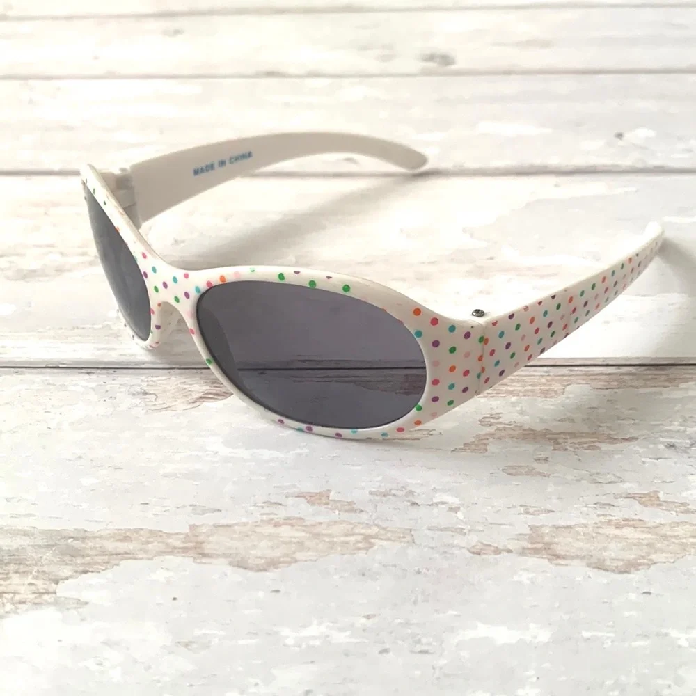 Girls Sunglasses White Polka Dots Oval Frames The Children’s Place UV Protection